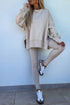 Oversized Side Slit Sweatshirt Ribbed Legging Pant Set